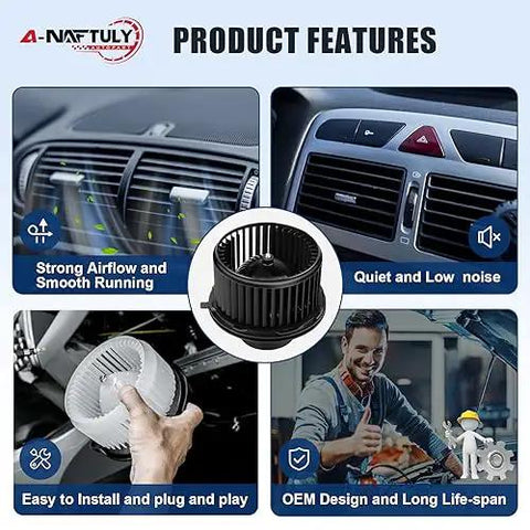 Premium AC Blower Motor Replacement For Chevy Silverado Suburban Avalanche GMC Sierra Yukon Escalade 2003 to 2011 Plug And Play HVAC Heater Fan With OEM Style Fit 700191 89019320 89019301