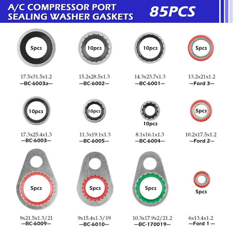 AC O Ring Kit With 139 Pieces Includes 30 Sizes 54 Rubber Gaskets And 85 Spacers Durable Automotive Seal Kit