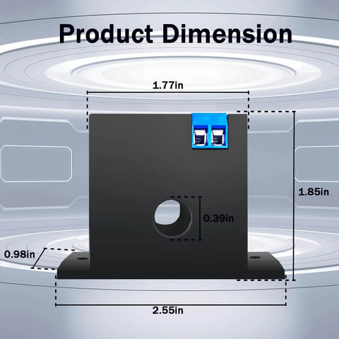Dimensions of AC Current Sensing Switch Relay 0 to 50 Amp Normally Open Or Normally Closed Current Sensor Monitoring Relay With PLC Linkage Signal And Overload Protection M3060