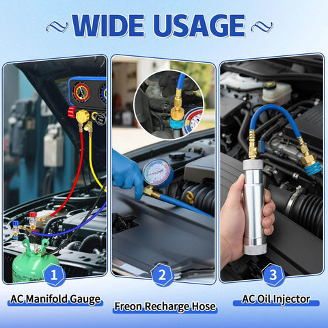 R1234YF To R134A Quick Coupler Kit For Automotive AC DIY Friendly Dual Side Adapters with 14mm and 1/4 inch SAE connections