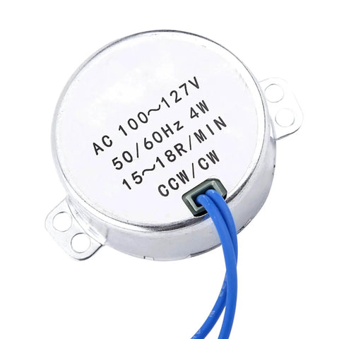 AC 100-127 V Synchronous Motor, Electric Fireplace Replacement Parts, 4W 50/60 Hz Electric Motor, CCW CW Geared Motor (15-18RPM)