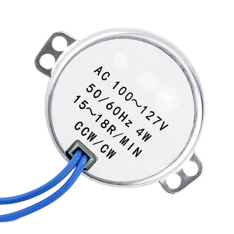 AC 100-127 V Synchronous Motor, Electric Fireplace Replacement Parts, 4W 50/60 Hz Electric Motor, CCW CW Geared Motor (15-18RPM)