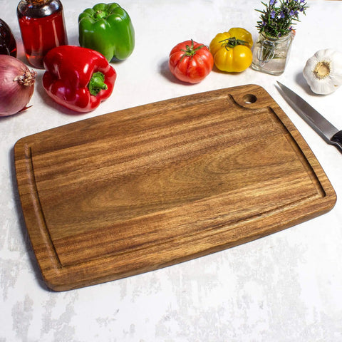 Acacia Wood Cutting Board With Juice Groove For Everyday Kitchen Prep Kitchen Workhorse 15 Inch By 10 Inch Durable Carving Board