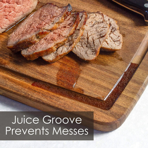 Two Piece Acacia Wood Cutting Board Set For Kitchen Prep, Dual Boards For Meat And Veggies To Prevent Cross Contamination, Durable Wooden Cutting Boards With Knife Friendly Surface TB Home with meat and juice groove