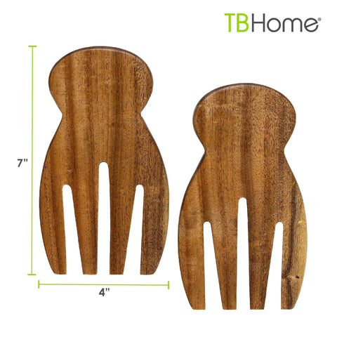 Acacia Wood Salad Hands For Tossing And Serving Non Slip Grip Kitchen Utensils For Salad Greens And Pasta Easy Toss And Plating At Table Durable Handheld Serving Tools For Home Cooks