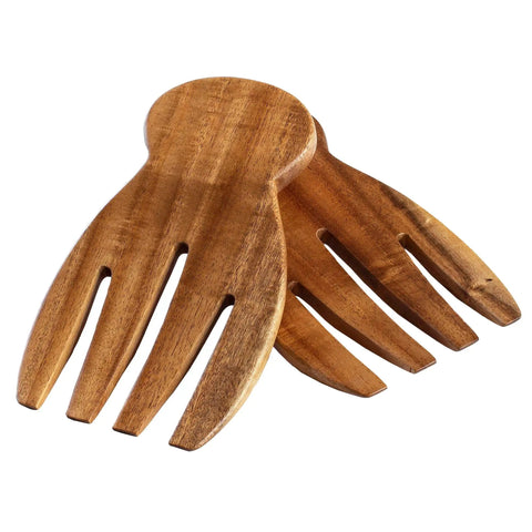 Acacia Wood Salad Hands For Tossing And Serving Non Slip Grip Kitchen Utensils For Salad Greens And Pasta Easy Toss And Plating At Table Durable