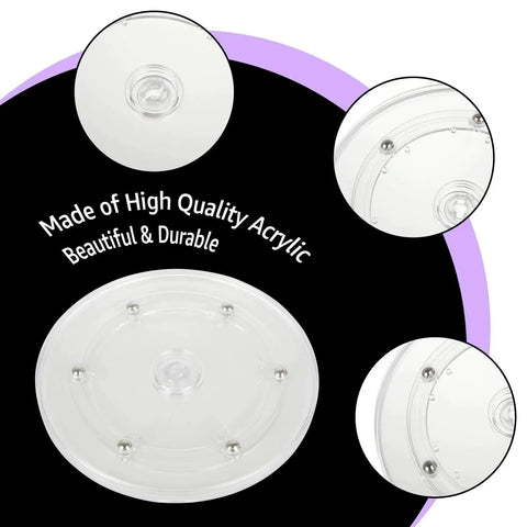 4 Pack 6 Inch Lazy Susan Turntables Set Acrylic With Ball Bearing Rotating Trays And Swivel Bases Clear Transparent Kitchen Countertop Pantry