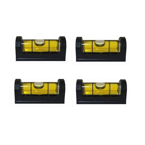 Four Pack Gunsmith Scope Leveling Bubble Tools With Magnetic Base For Optics Mounting And Rifle Alignment Acrylic Shell Clear Bubbles Measuring 1.5 By 0.6 By 0.6 Inch Each Compact For Easy Storage And Precise Rifle Scope Positioning