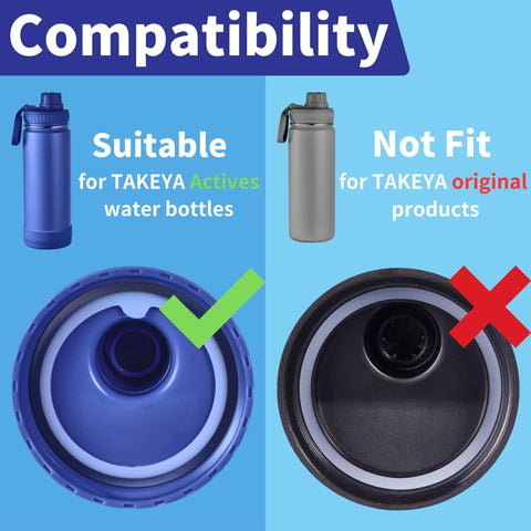 Leak Proof Lid Gasket Replacement Kit For Actives Water Bottles 24 Oz Rubber Seal Ring O Rings 12 Pack 6 X 4.5cm And 6 X 1.7cm shown with compatibility for Actives not Originals