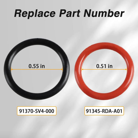 Power Steering Pump Rubber Inlet And Outlet O Ring Seals Kit For Acura And Honda Cars Pro Grade, black and red seals shown