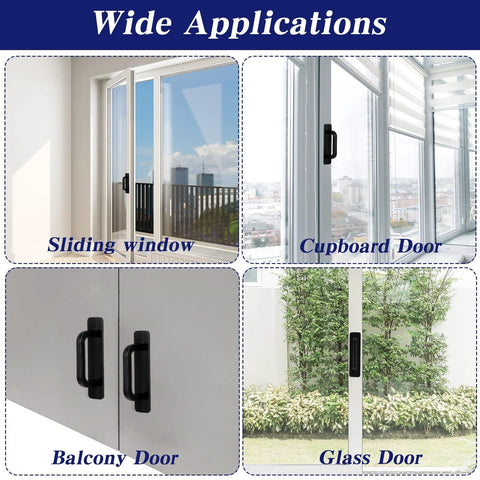 Four Pack Stick On Cabinet Handles No Drill Drawer Pulls Adhesive Door Handles on sliding, cupboard, balcony, and glass doors