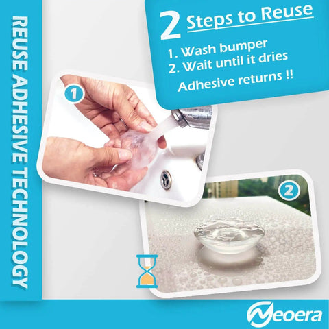 Washing reusable adhesive door stopper; part of Clear Eight Pack Door Stopper Wall Protector With Adhesive Gel Bumpers Easy Install No Drill Silent Shock Absorbent Shield For Door Handles Reusable Soft Rubber Round Door Stop 1.57 Inch Prevent Holes Scratches And Noise In Your Home
