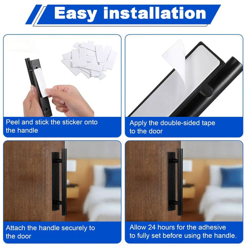 Step-by-step guide to installing Self Stick Push Pull Drawer Pulls Adhesive Handles For Cabinets And Doors Peel And Stick