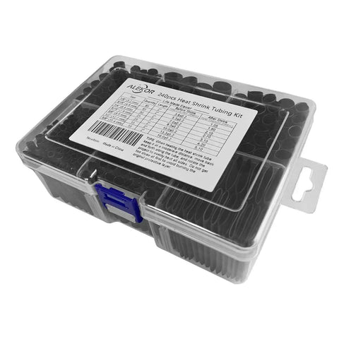 Heat Shrink Tubing Kit With Adhesive Lined 3 To 1 Shrink Ratio For Marine Grade Industrial Use 240 Piece Set