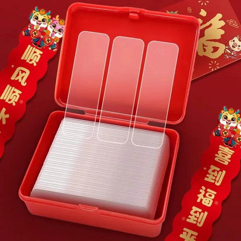 Double Sided Adhesive Pads Square Transparent Tape Cuttable For Walls Hangin Waterproof Gel Sticker Removable And Strong Hold Great For Power Strips Hooks Storage Boxes Carpets Picture Frames And More 60 Pcs In One Box red container open view