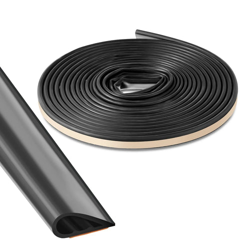 Innconee adhesive silicone rubber gasket, black fire/smoke seal for doors/windows, 0.5 in W x 0.25 in H x 20 ft L