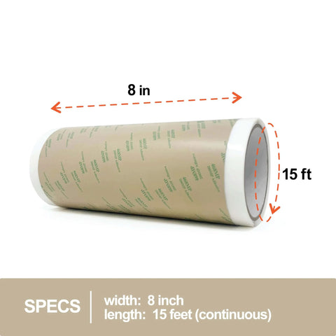 Double Sided Adhesive Transfer Tape Sheet Roll 8 Inch Wide By 15 Feet, 468MP Heavy Duty High Performance Acrylic Bond