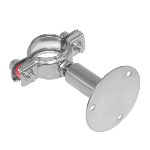 Beduan stainless steel pipe clamp, 3/4 inch, adjustable bracket with round mounting flange for 19–21 mm pipes