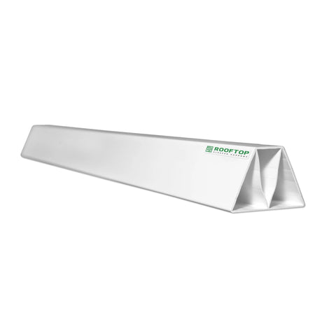 36-inch white PVC rooftop support with dual-channel interior and ROOFTOP logo