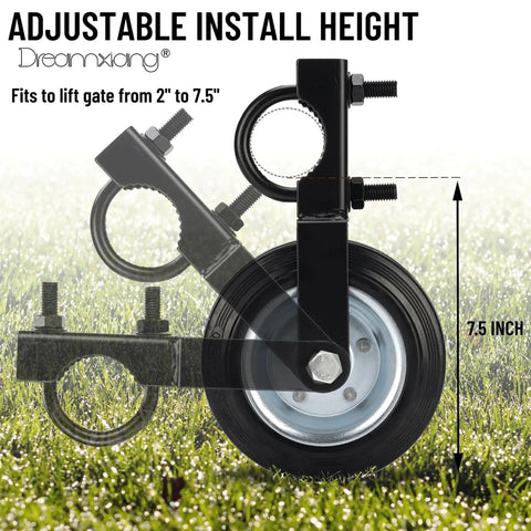 Heavy Duty 6 Inch Farm Gate Wheel Black Solid Rubber Wheel With Steel Core For Outdoor Gates Load Bearing High Durability