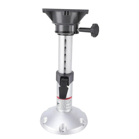 Eminchu aluminum adjustable-height boat seat pedestal, 13–18 in, locking knob, 360° rotation, round base.