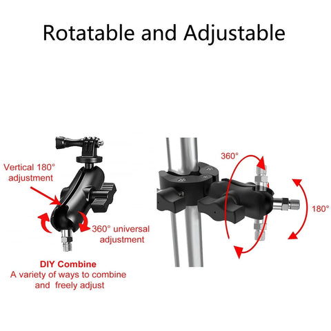 Adjustable 1 Inch Ball Mount Base With 1/4-20 Threaded Bolt Stainless Steel With TPU Coated Ball, compatible with RAM Mounts, shown rotating.