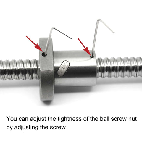 Ball Screw SFU1605 (Diameter 16mm Pitch 5mm) Length 250mm with Metal Ball Screw Nut and adjustment screws