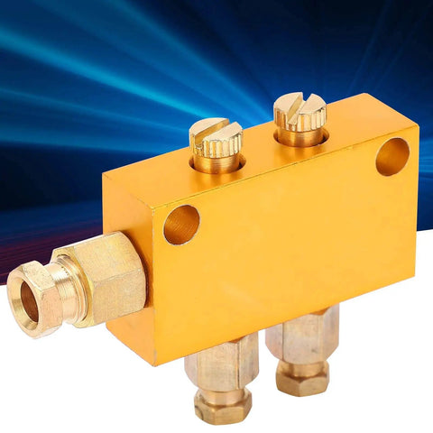 1 In 2 Out Adjustable Brass Oil Distributor For CNC Machining Centers And Production Lines TKType Pro Grade Lubrication System