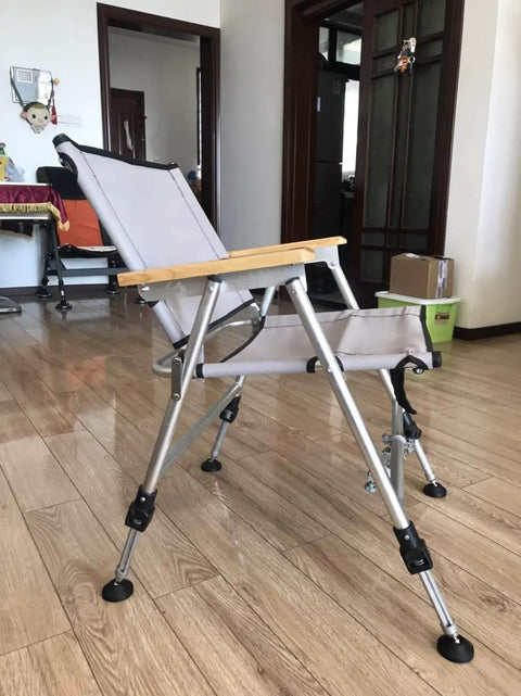 Folding chair with metal frame and Adjustable Swivel Feet Levelers For Machines And Furniture 6 Pieces M8 Thread Built Tough Carbon Steel With Nylon Base And Rubber Pad Easy Install Leg Levelers For Stable Height And No Wobble on wooden floor.
