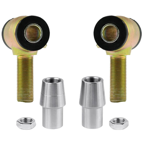 3/4 Threaded Bushing Kit for 4 Link Suspension, showing 0.750 adjustable chromoly bushings, polyurethane inserts, jam nuts, and tube adapters