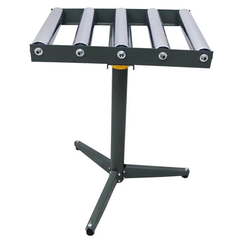 5-Roll Adjustable Height Conveyor Stand - 250 lbs Capacity, 23.9"-41.6" Height Range, Chrome-Plated Rollers for Heavy-Duty Material Handling
