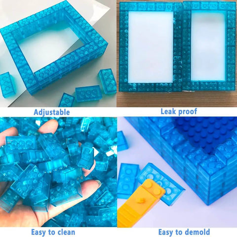 Adjustable Demolding Block Mold Housing Set For Silicone Molds Making Mold Master Kit with blue demolding blocks and base