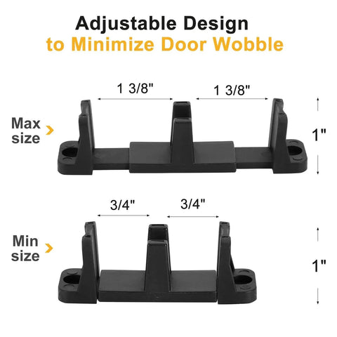 Sliding Closet Door Roller Kit With 48 Inch Track For Top Hung Bypass Doors shown with adjustable door hardware design