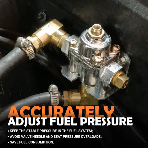 Adjustable Fuel Pressure Regulator with Gauge for Holley and Edelbrock, 1-4 PSI, 3/8 NPT, installed in engine bay