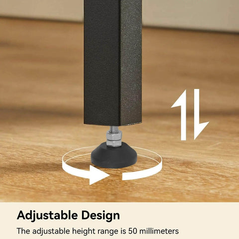 Adjustable M6 Furniture Leveling Feet Set Of 4 With Swivel Table Glides Heavy Duty Levelers For Cabinets Tables And Chairs Rubber Feet For Stable Level Surfaces installed on furniture leg.