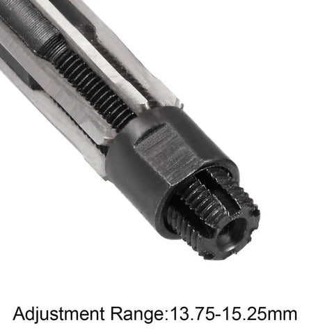Close-up of an Adjustable Hand Reamer 13.75 To 15.25mm H8 High Speed Steel with 6 flutes for metalwork