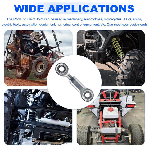Economy adjustable heim joint rod end kit with right hand 1/2-20 thread and 1/2 inch bore for vehicle suspension