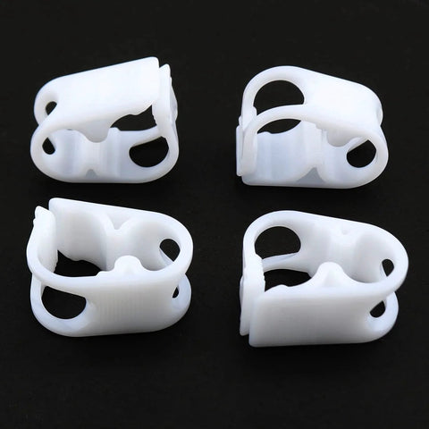 LUORNG Flow Control Hose Clamp Set 4 Pieces For 1/4 To 1/2 Inch Tube OD Adjustable Plastic Tube Clamp Water Flow Control Clip Laboratory Pinch Valve White