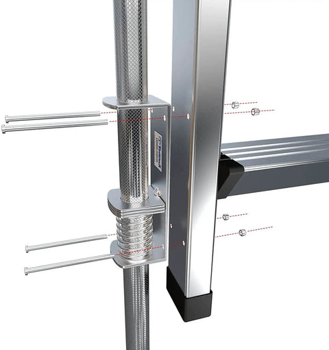 Adjustable Ladder Leveler Pair For Stairs And All Surfaces Anti Skid Alloy Steel Feet With Removable Rubber Caps close-up