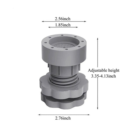Four pack adjustable leveling feet deliver stable wobble free support for washing machines and appliances, with easy height adjustment