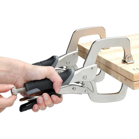 Adjustable Metal Face Clamps 11 Inch Pack Of 2 For Woodworking Welding And Repairs Black Silver clamping wood securely
