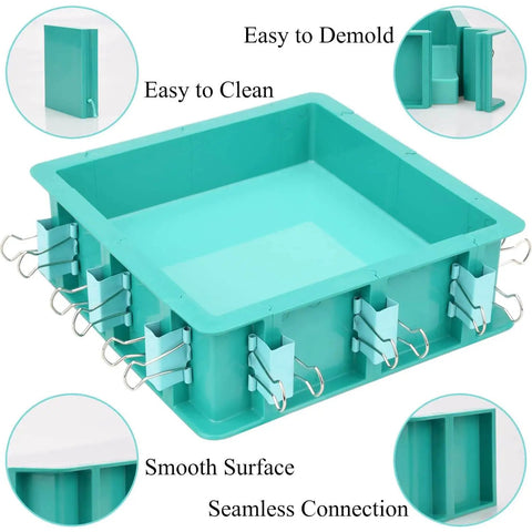 Adjustable Mold Housing Kit for Silicone Molds, square frame with clips, leak proof, reusable craft holder for resin, soap, candle molds