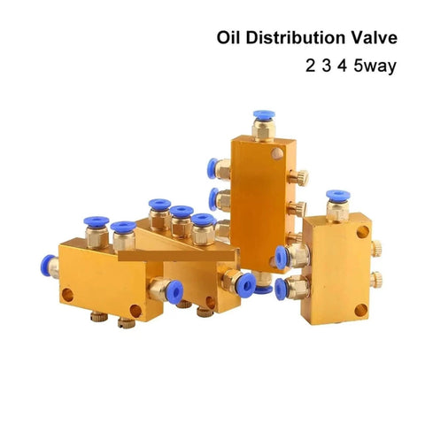 Built To Last Adjustable Oil Distribution Valve For Centralized Lubrication Systems, 2 To 6 Way Piston Distributor With 4mm Orifice, CNC Precision