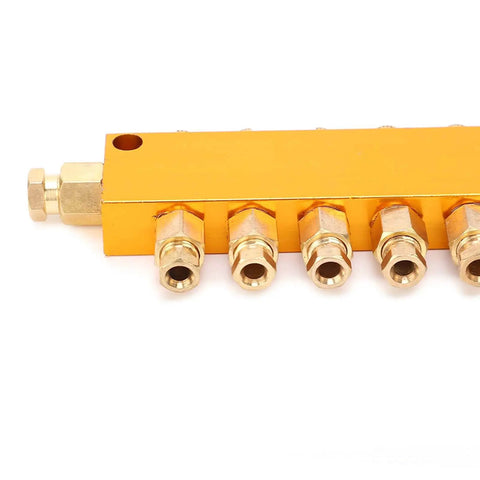 Adjustable Oil Distributor With One Inlet Ten Outlet Stainless Steel Lubrication System for CNC Machine Tools close-up view