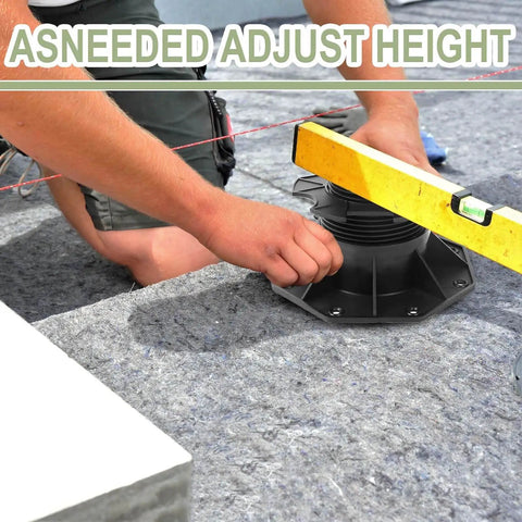 Installing 10 Pack Adjustable Plastic Pedestal Pavers For Deck Leveling And Floor Support, Slate Floor Lift Bases, Height Adjustable