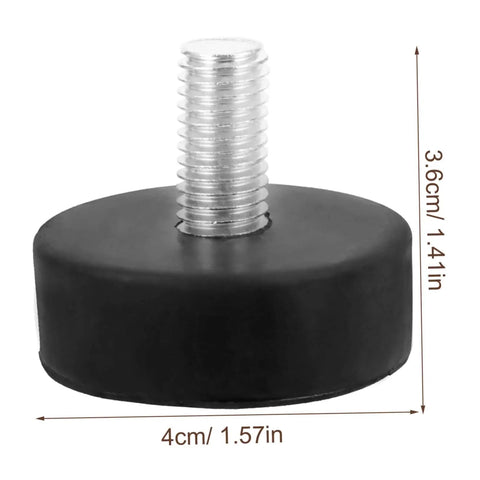 Improve stability and curb noise with adjustable rubber feet levelers for furniture, cabinets, and machines; side view.