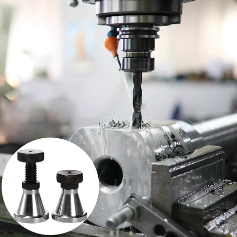 Two pack adjustable screw jack set provides precise leveling for milling and drilling machines, height adjustable from 2.75 to 4.25 inches, 2 inch diameter, 5 ton capacity, rugged 45 steel for stable, reliable support.