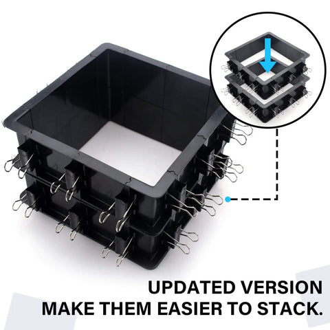 Stacked Adjustable Silicone Mold Housing Kit with binders for DIY resin, soap, candle molds, plastic frame with 4 corners, 8 pieces