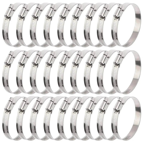 30 Pcs 3 Inch Adjustable Stainless Steel Hose Clamps Worm Gear Clamps 72 To 95mm Range Duct Clamp For Automotive Water Pipe Hose Clip