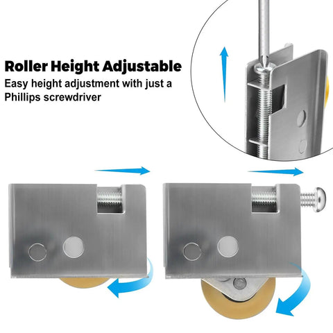 2 Pack Patio Door Rollers Replacement For Pella Sliding Patio Doors, 1-1/2 Inch Stainless Steel Ball Bearing, Adjustable Roller Height shown